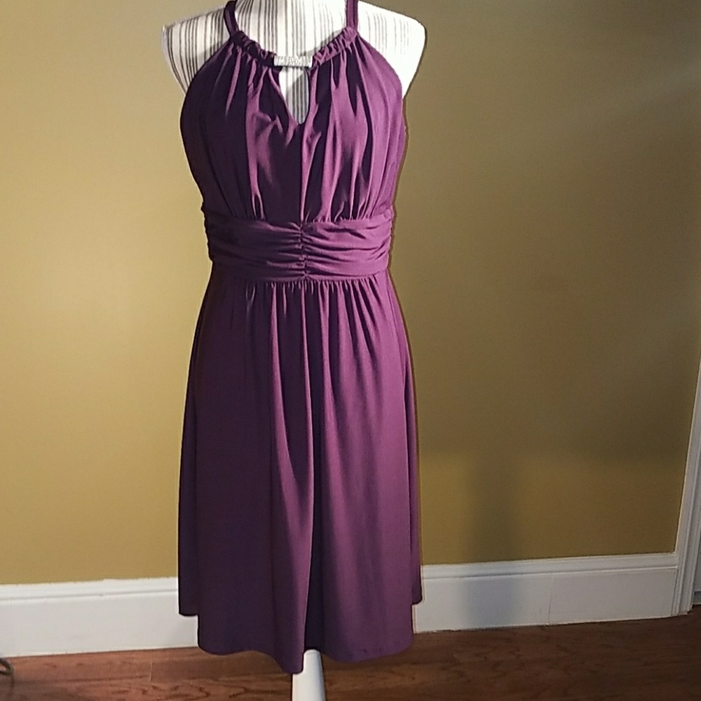 Purple dress with detachable rhin